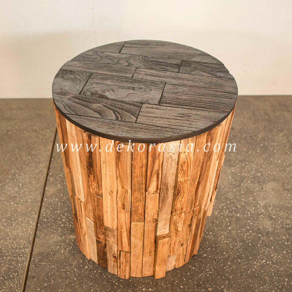 Round Porous Wooden Stool