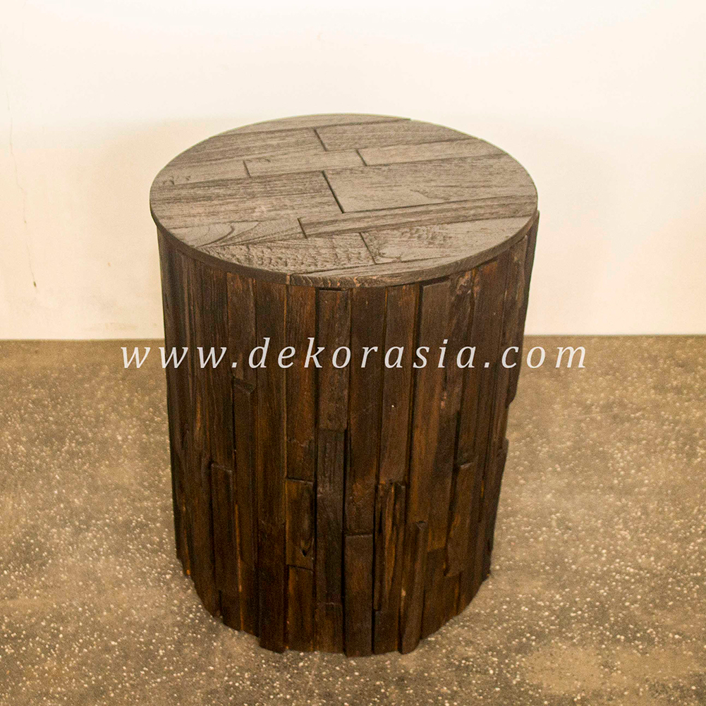Round Porous Wooden Stool