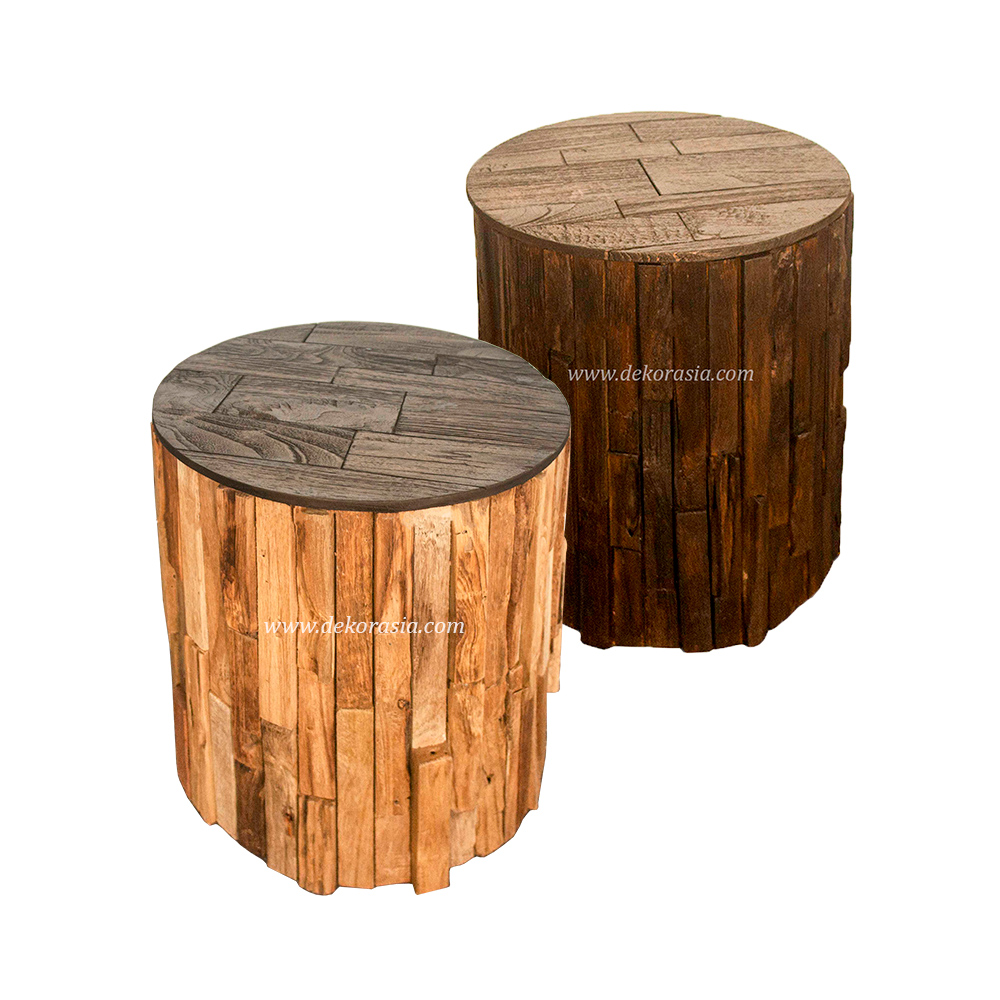 Round Porous Wooden Stool