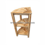 Natural Teak Corner Bench 3 Layer Bathroom Triangle Shaped with Shelf, Bathroom Set Accessories
