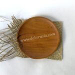 Round Teak Wooden Tray Diameter 5.9 to 9.8 inches, Dinnerware Set Dishes & Tray Serving