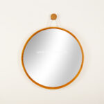 Natural Round Mirror Decorative, Wall Mirror Home Decoration, Wood Frame Mirror
