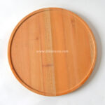 Natural Round Wooden Tray Dinnerware Plate For Serving Fruit